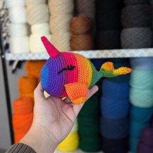 Rainbow Crochet Narwhal